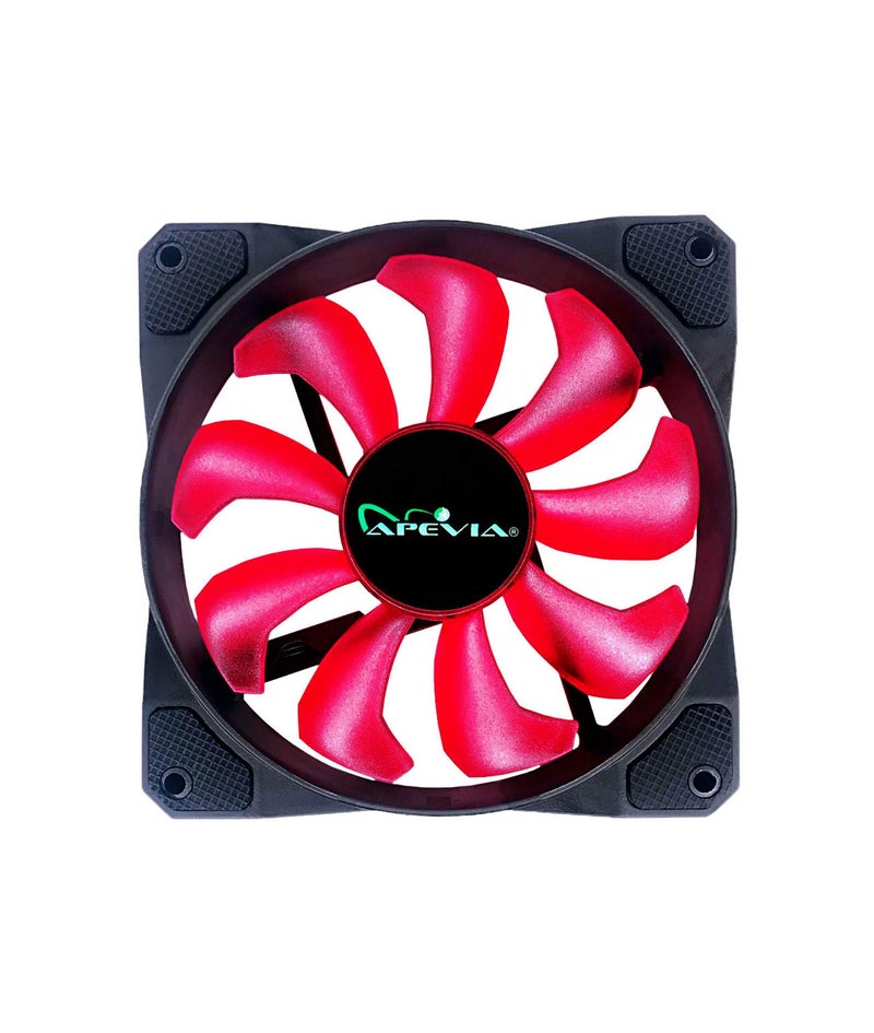 APEVIA CO212L-RD Cosmos 120mm Red LED Ultra Silent Case Fan w/ 16 LEDs & Anti-Vibration Rubber Pads (2 Pk) - Image 3